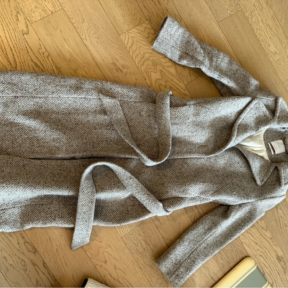 Mango Beige Herringbone Coat